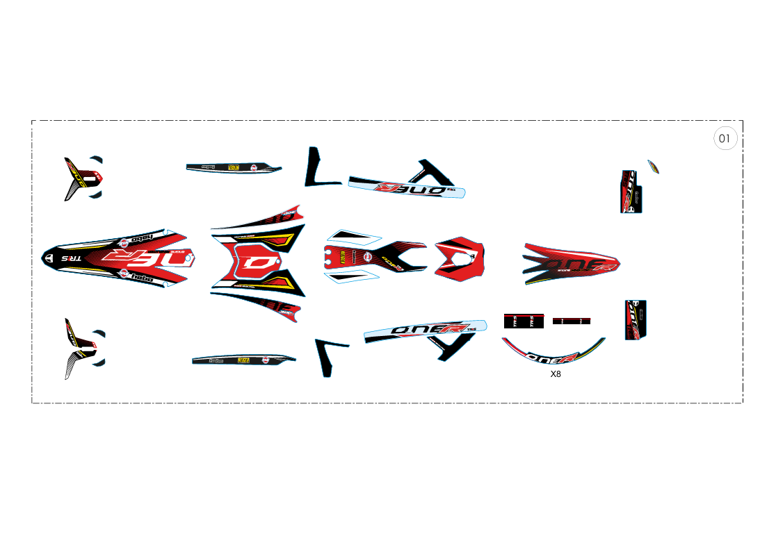 KIT ADHESIVOS ONE-R 2023 / STICKER KIT ONE-R 2023