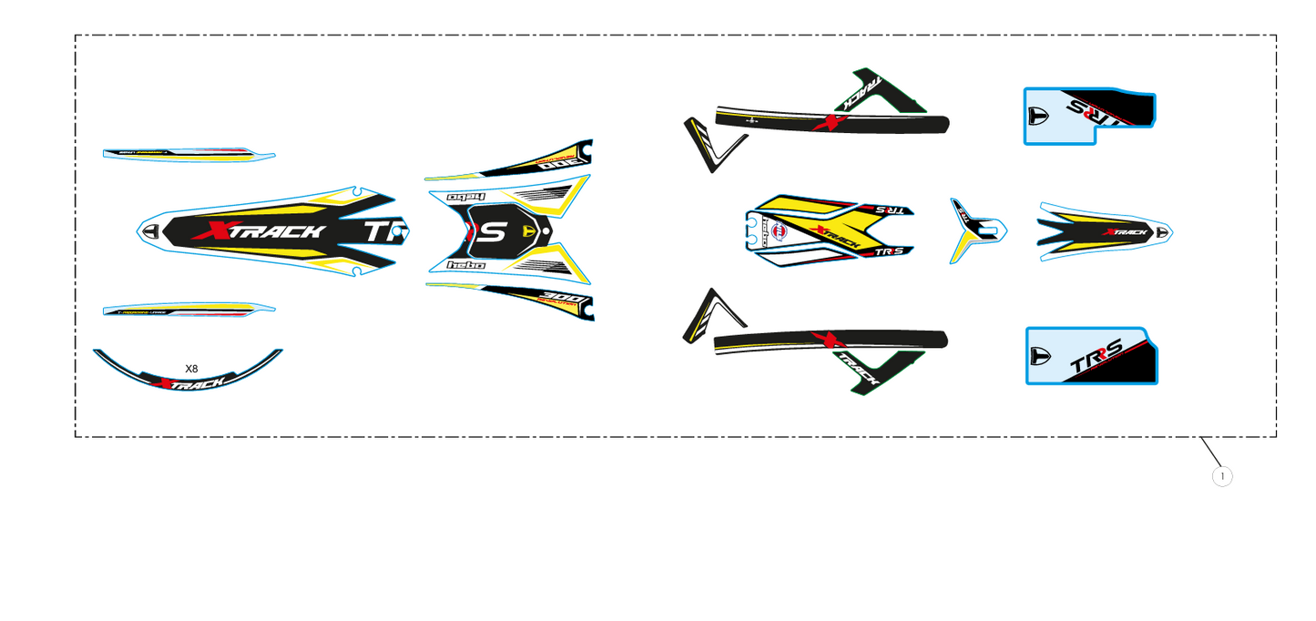 KIT ADHESIVOS XTRACK GENERICO / STICKER KIT XTRACK UNIVERSAL